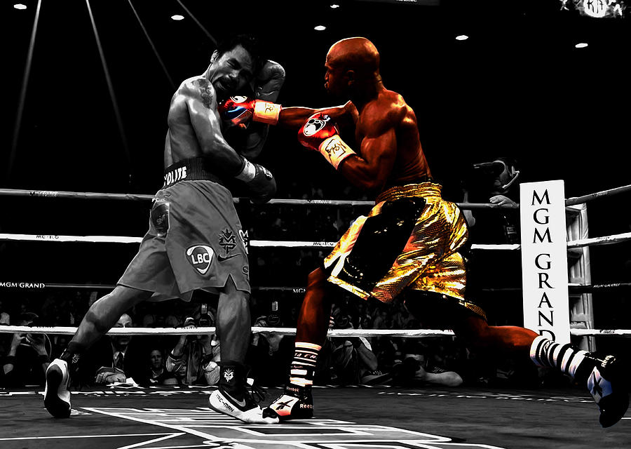 Floyd Mayweather versus Manny Pacquiao Mixed Media by Brian Reaves