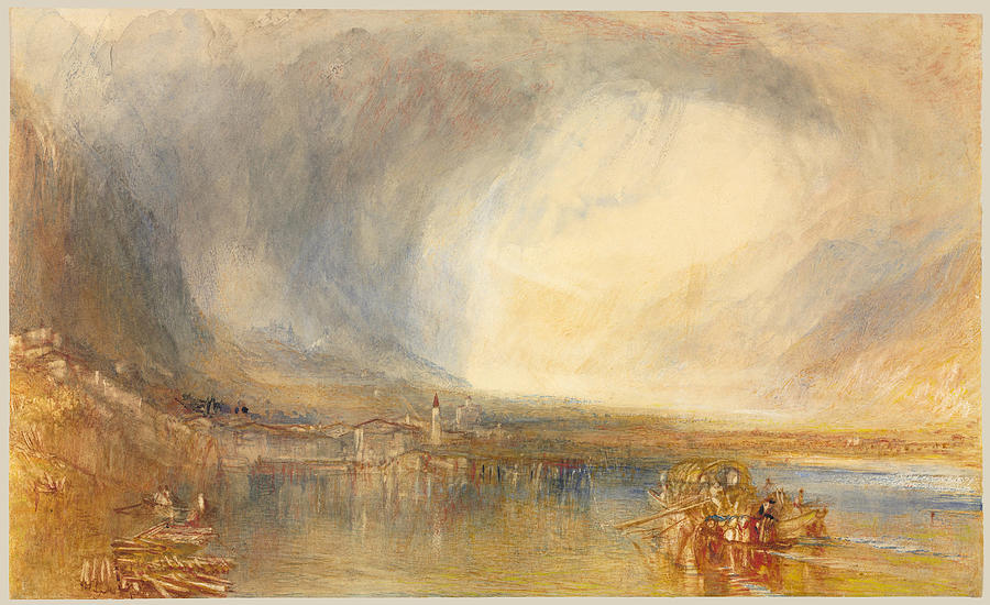 Fluelen, from the Lake of Lucerne Drawing by Joseph Mallord William Turner