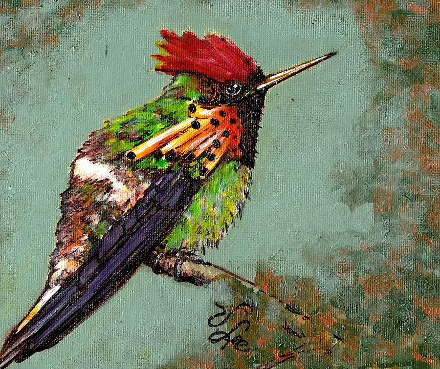 Fluffed-out Frilled Coquette Painting by VLee Watson