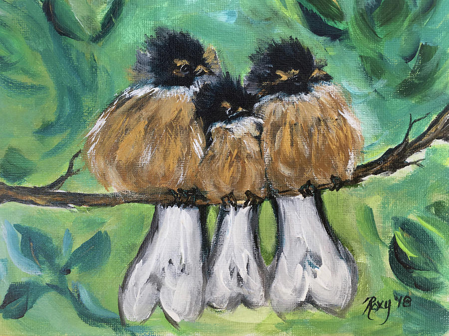 Fluffies Painting by Roxy Rich
