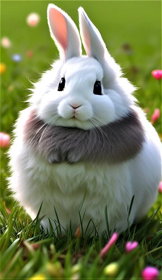 Fluffy Bunny A I  Digital Art by Denise F Fulmer
