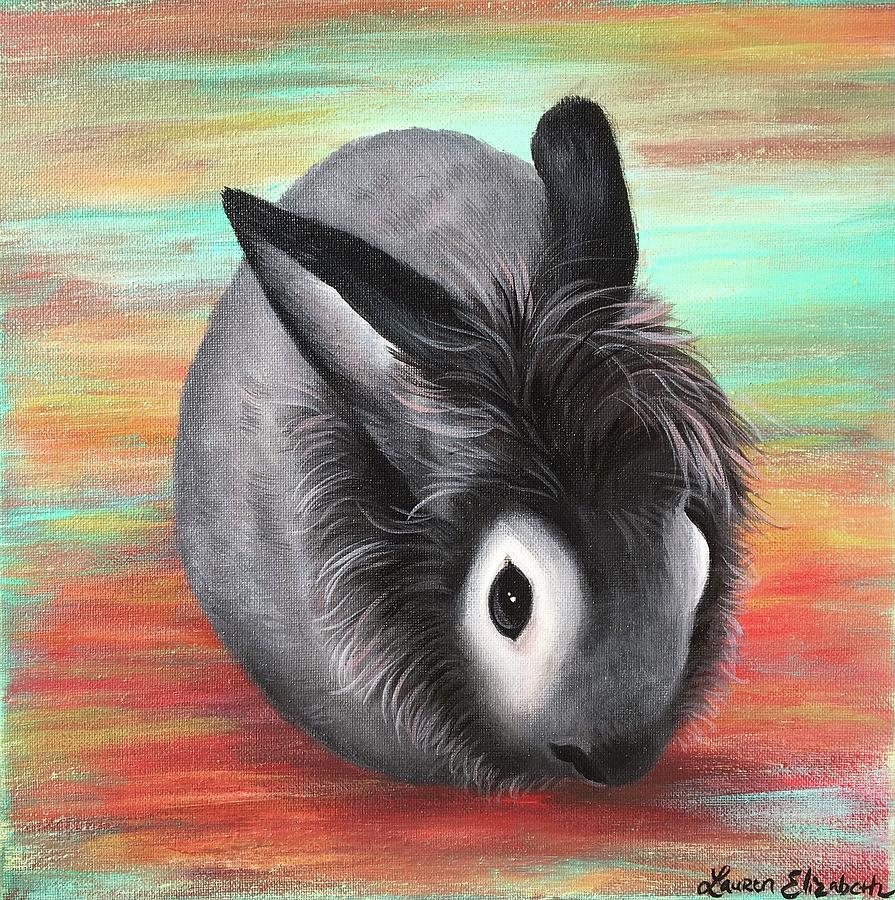 Fluffy Bunny Painting by Lauren Elizabeth - Pixels