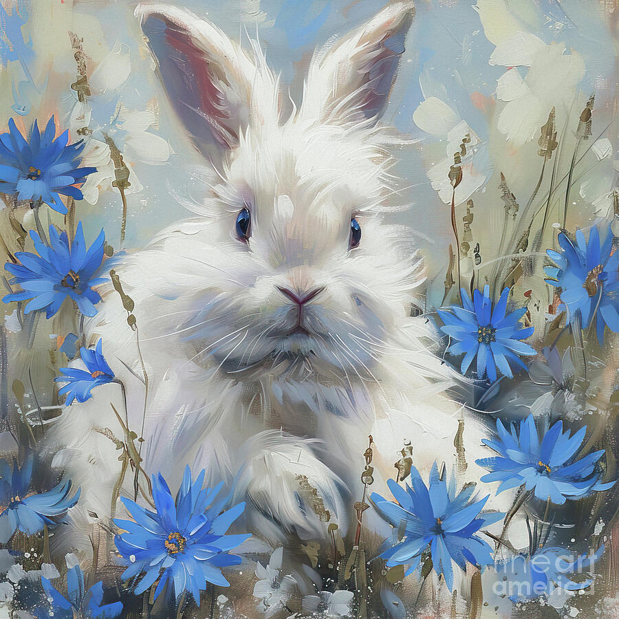 Fluffy Bunny Painting by Tina LeCour Fluffy Bunny Painting by Tina LeCour