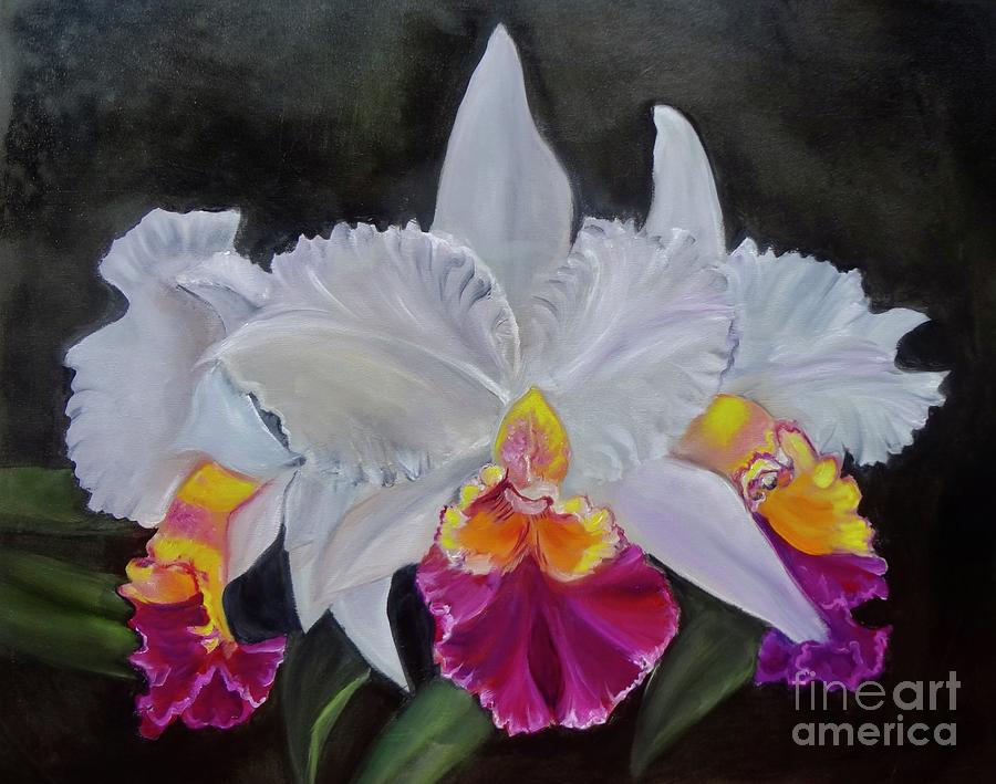 Fluffy Orchid Painting by Jenny Lee