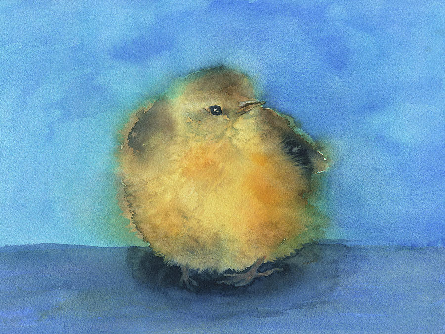 Fluffy wren Painting by Karen Kaspar