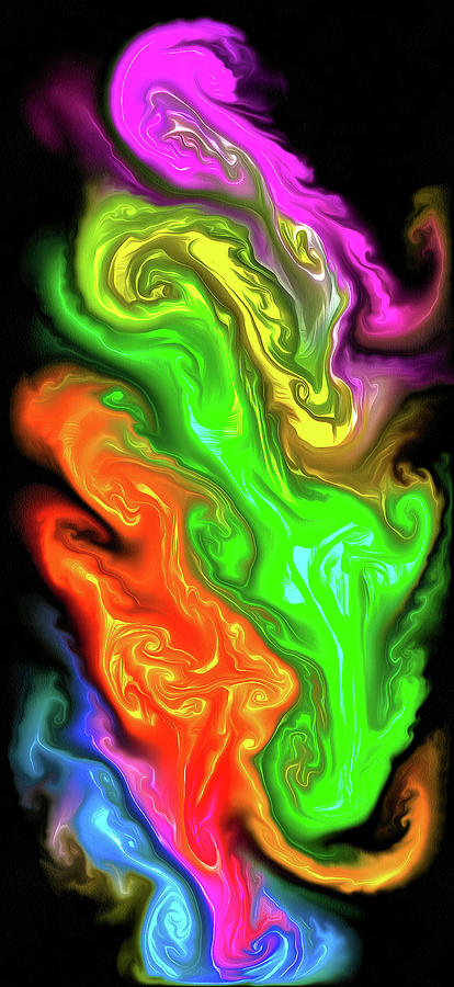 Fluid 01 Abstract Colorful Digital Painting Painting by Matthias Hauser