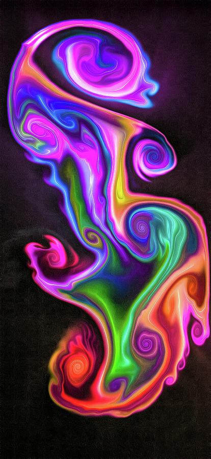 Fluid 02 Abstract Colorful Digital Painting Painting by Matthias Hauser