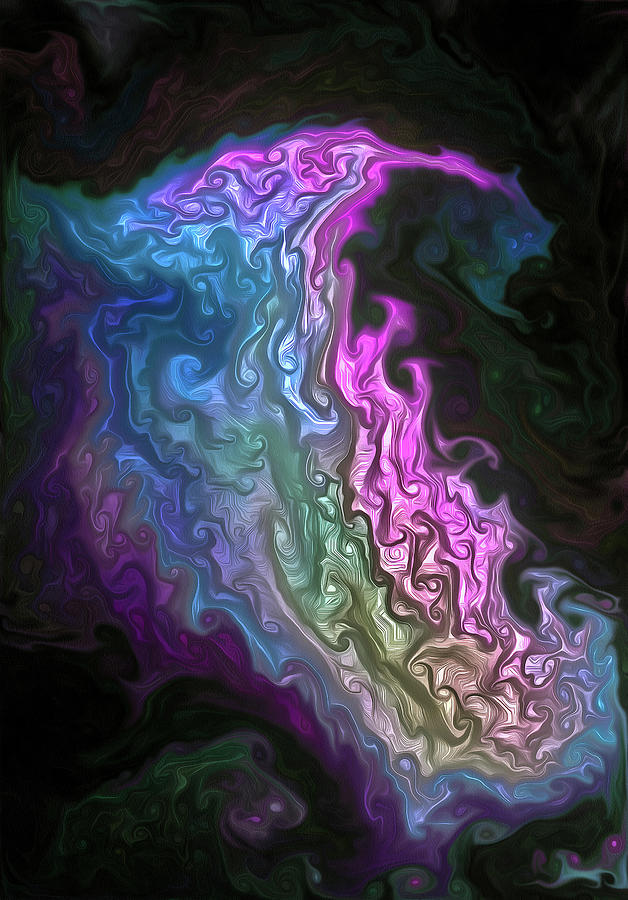 Fluid 03 Abstract Colorful Digital Painting Painting by Matthias Hauser