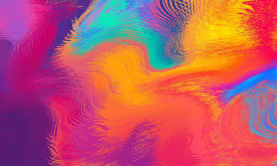 Fluid flow abstract vibrant rainbow background Photograph by Oxygen