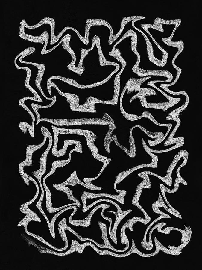 Abstract Digital Art - Fluid Maze 01 - Modern, Stylish - Minimal Abstract Painting  by Studio Grafiikka