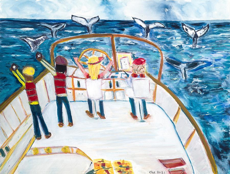 Whale Boat Painting - Flukes by Ellie Sorkin