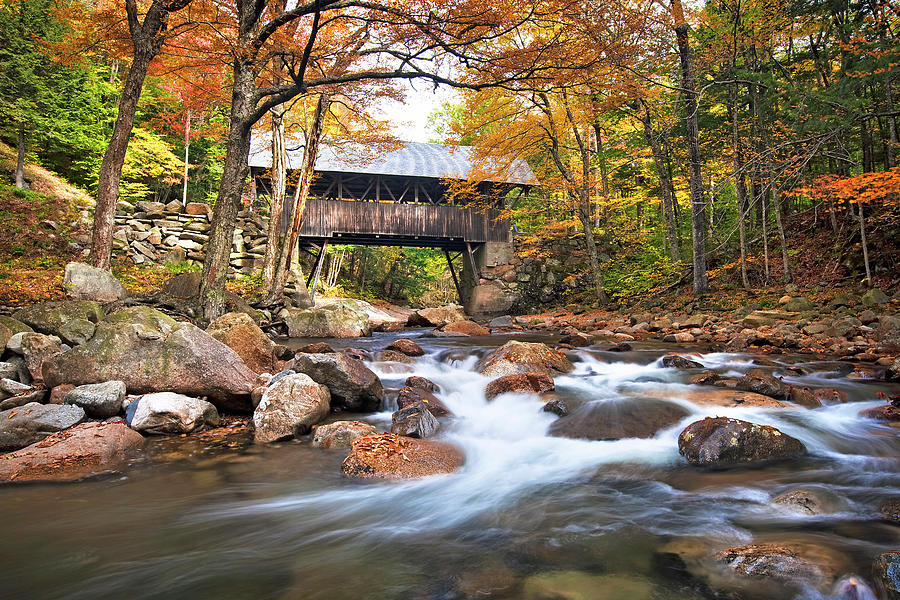 Flume Covered Bridge Photograph by Eric Gendron