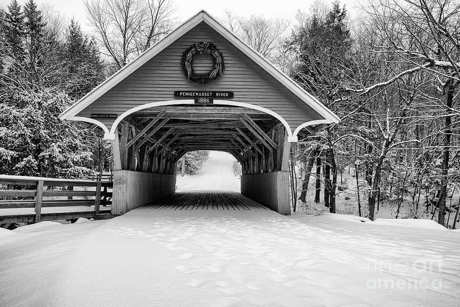 Nature Photograph - Flume Covered Bridge - White Mountains New Hampshire USA by Erin Paul Donovan