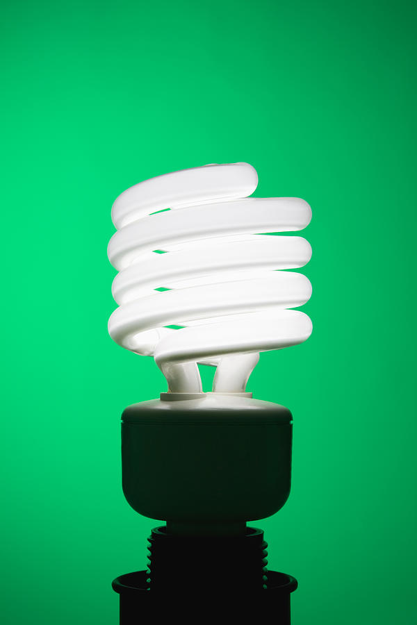 Fluorescent lightbulb Photograph by Thinkstock Images