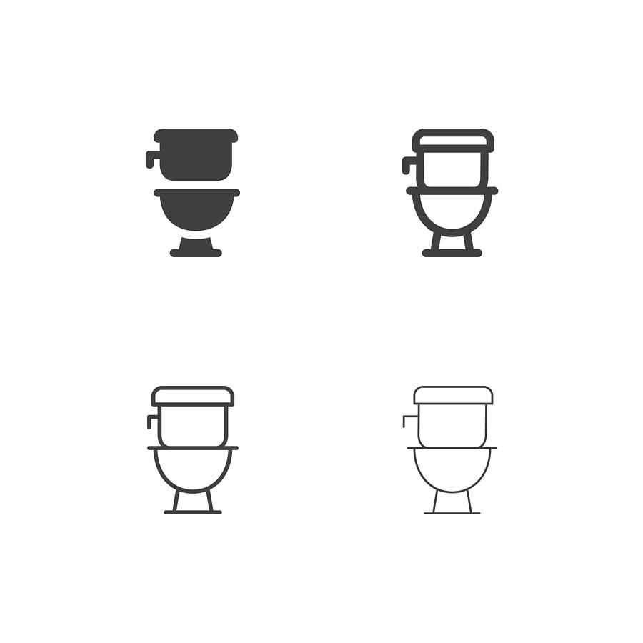 Flush Toilet Icons - Multi Series Drawing by Rakdee