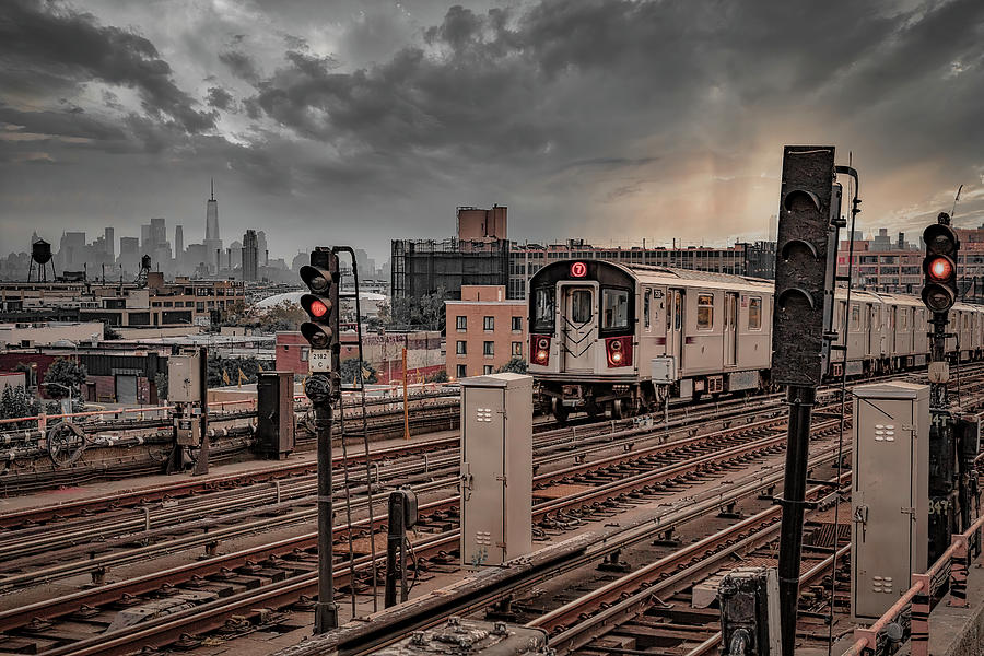 Flushing NYC 7 TrainAnd Skyline Photograph by Susan Candelario
