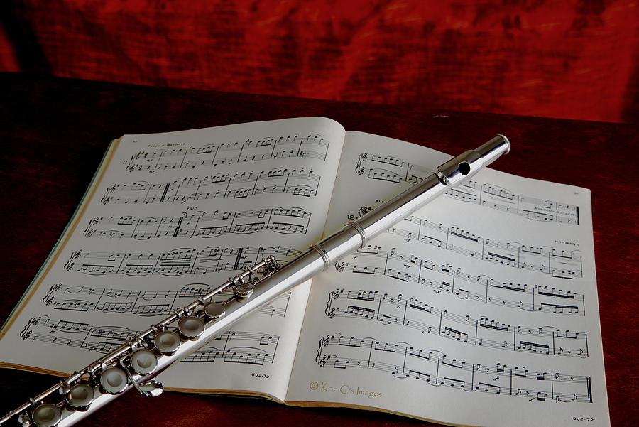 Flute and Music book Photograph by Kae Cheatham