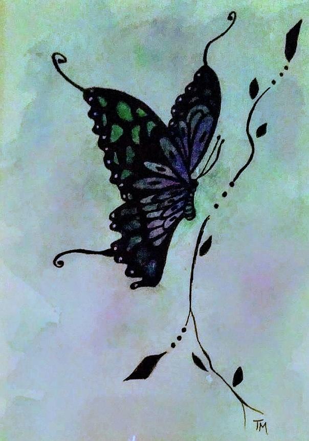 Flutter-by Painting by Teri Merrill
