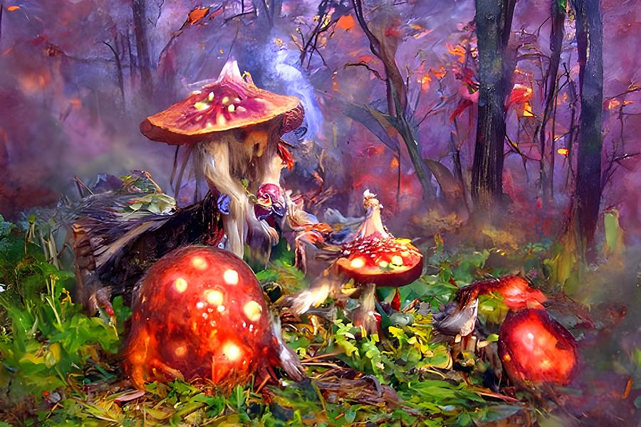 Fly Agaric in the Magic Forest Digital Art by Annalisa Rivera-Franz