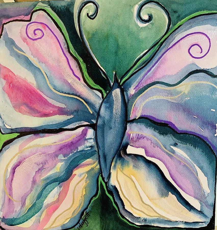 Butterfly Painting - Fly away by Janet Doggett