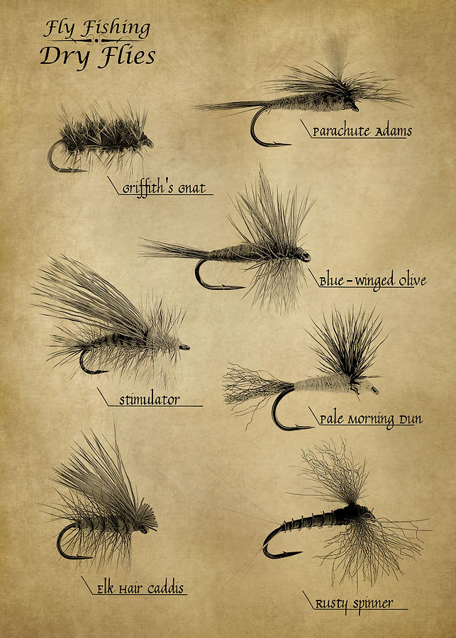 Fly Fishing Dry Flies Poster Boot Hill Tapestry - Textile by Priscilla ...