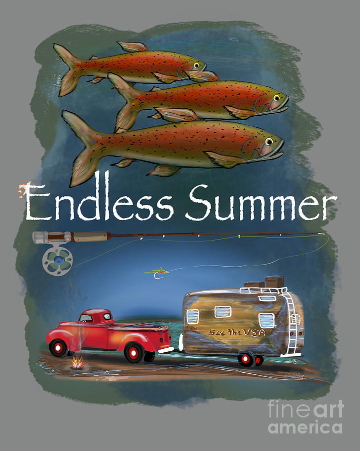 Fly Fishing Endless Summer Rainbow Trout Digital Art by Doug Gist
