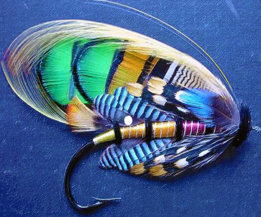 Fly Fishing Lure Painting Study Beautiful Painting by Tony Rubino