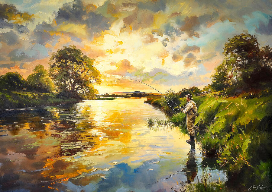 Fly Fishing On The River Moy Painting
