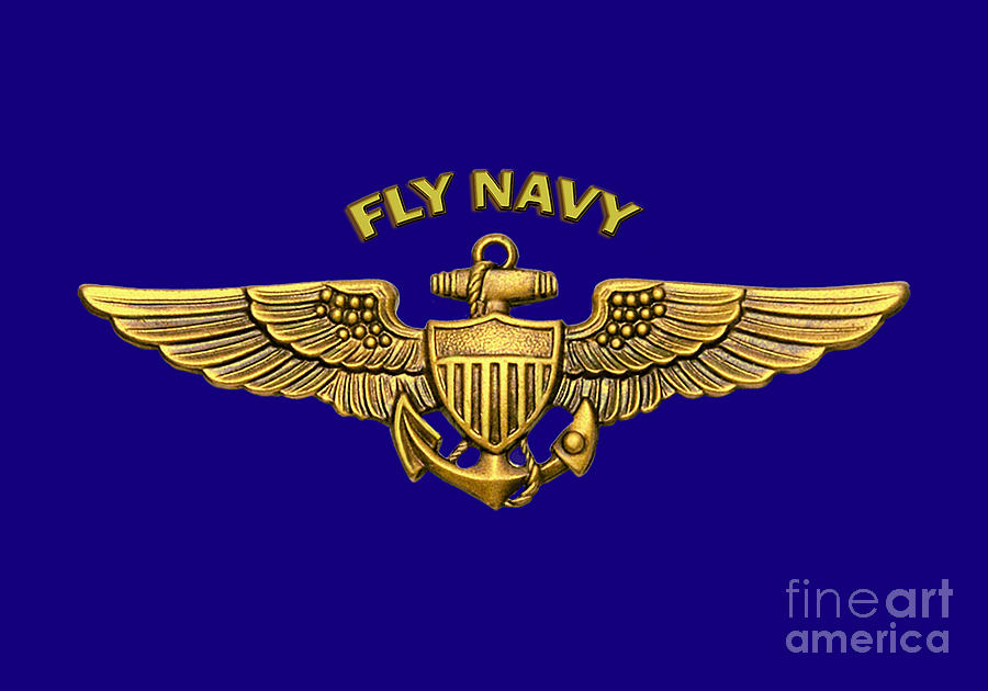 Fly Navy Pilot Wings Digital Art by Walter Colvin