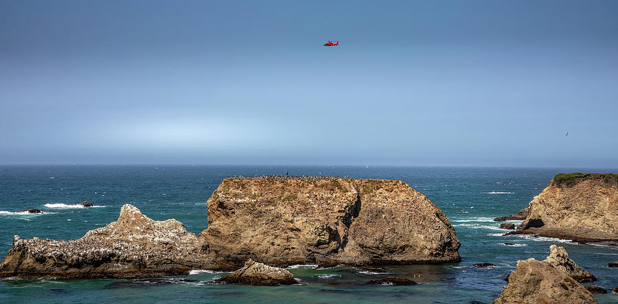 Fly over Pelican Rock Photograph by Nicholas McCabe