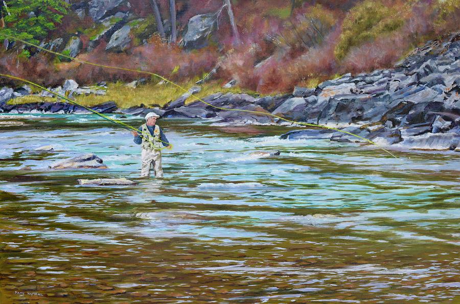 Flyfishing Montana Painting by Patty Kay Hall