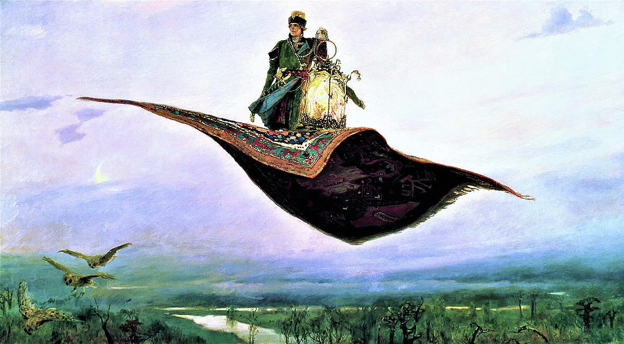 Greek Painting - Flying Carpet - Digital Remastered Edition by Viktor Mikhaylovich Vasnetsov