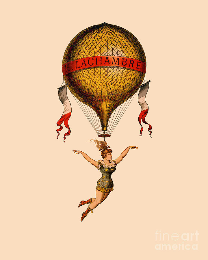 Magician Digital Art - Flying Circus Lady by Madame Memento
