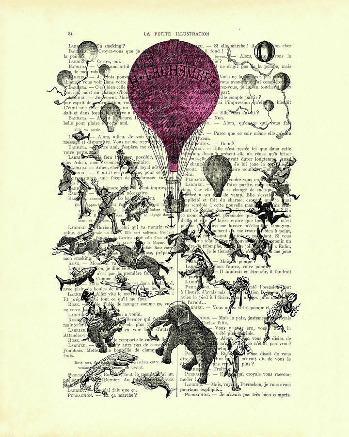 Animal Mixed Media - Flying Circus by Madame Memento