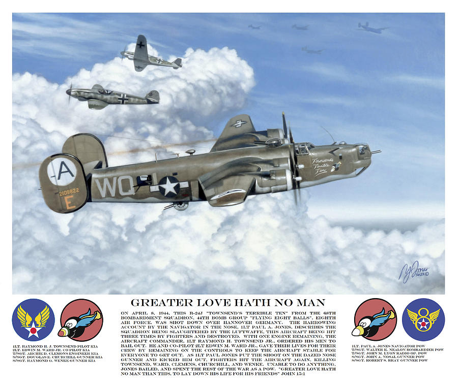 B-24 Liberator Painting - Flying Eight Balls by Murray Jones