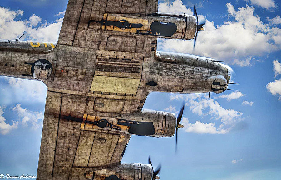 Flying Fortress Fly Over Pyrography by Tommy Anderson
