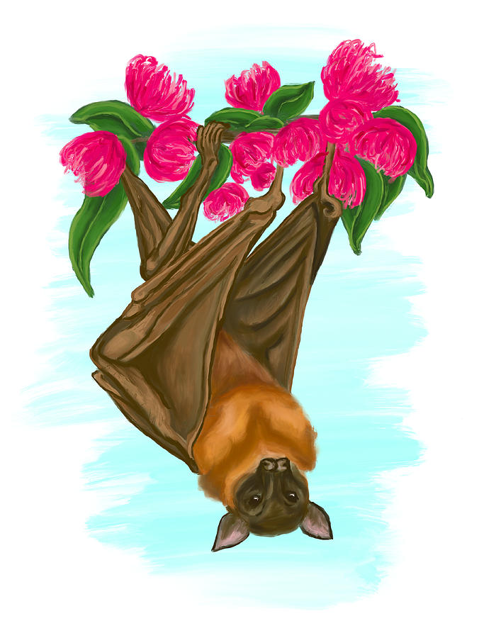 Flying Fox Bat Painting, All Of The Profit Proceeds Going To Wires 