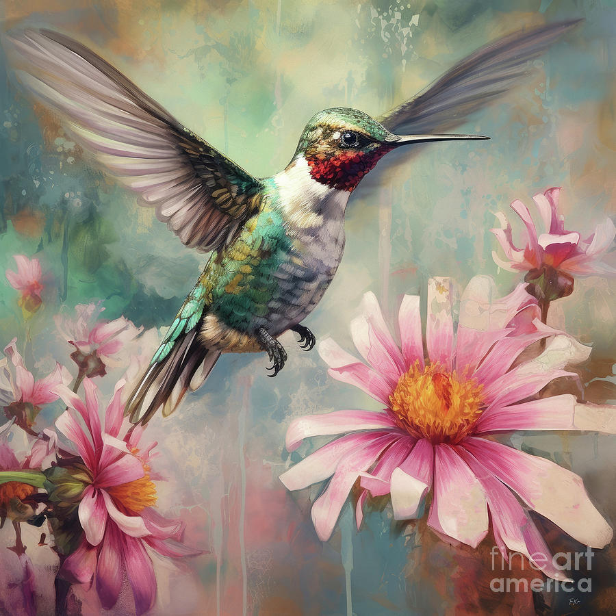Flying High Ruby Painting by Tina LeCour