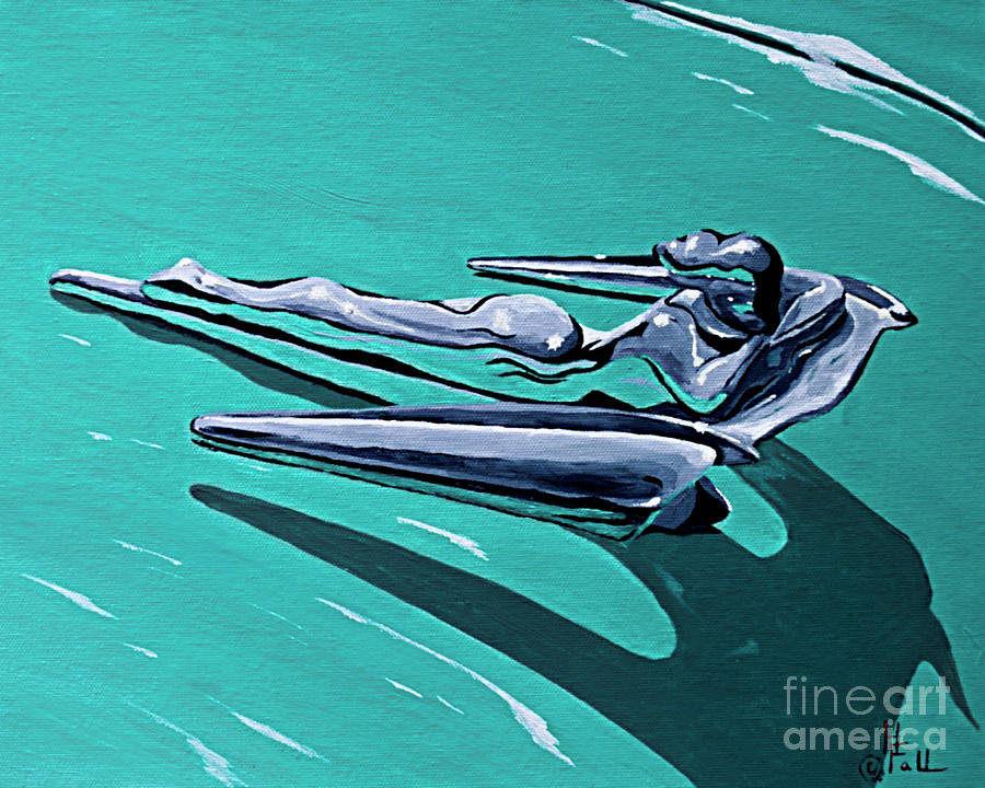 Hood Ornament Painting - Flying Lady by Herschel Fall
