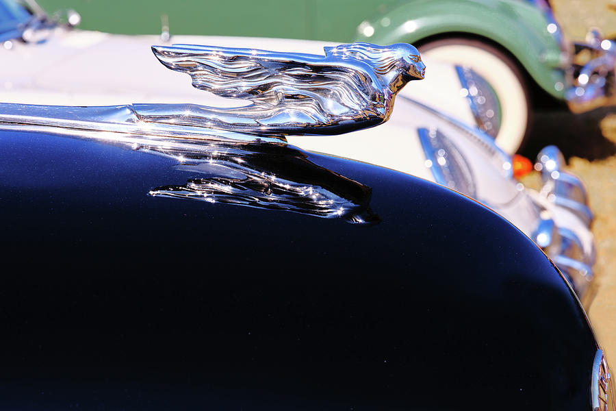 Flying Lady Hood Ornament on Vintage Black Cadillac 112221 Photograph