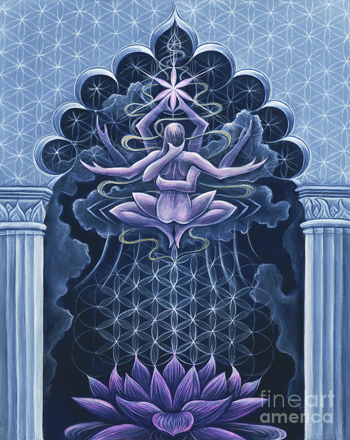 Flying Lotus of Ecstatic Union Painting by Tiffany Davis-Rustam