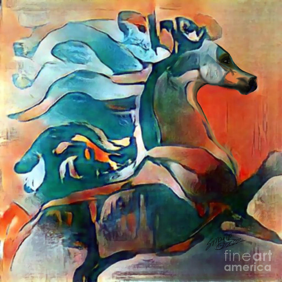 Flying Mane Horse 006 Digital Art by Stacey Mayer