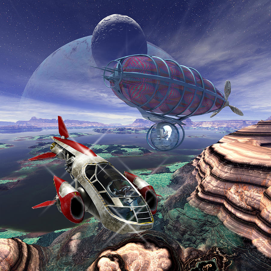 Flying Over Coralworld Digital Art by Richard Hopkinson