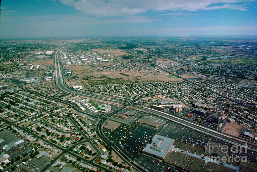 Flying over El Paso Texas 1989 Photograph by Wernher Krutein - Pixels