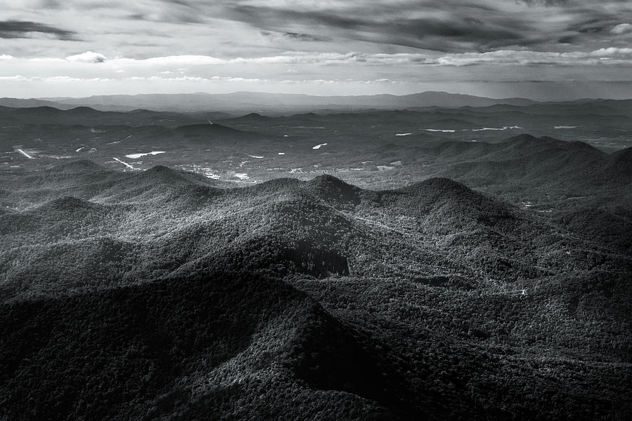 Flying Over North Georgia In Black and White Photograph by Greg and Chrystal Mimbs