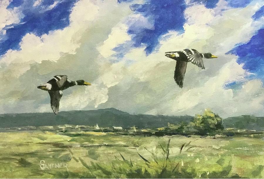 Flying Pair Painting by Robert Sankner