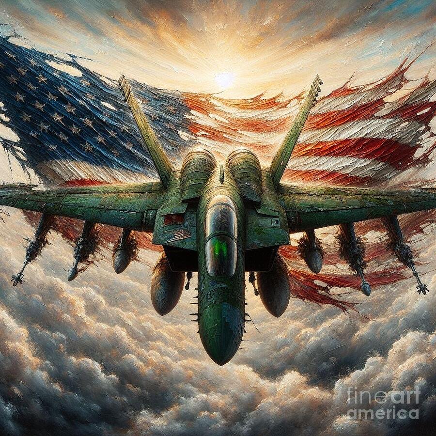 Military Jet Digital Art - Flying Patriot  by Joshua Freedman