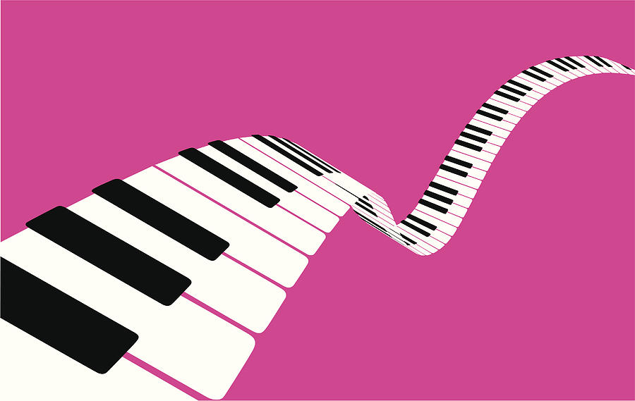Flying piano keys [VECTOR] Drawing by MarsBars