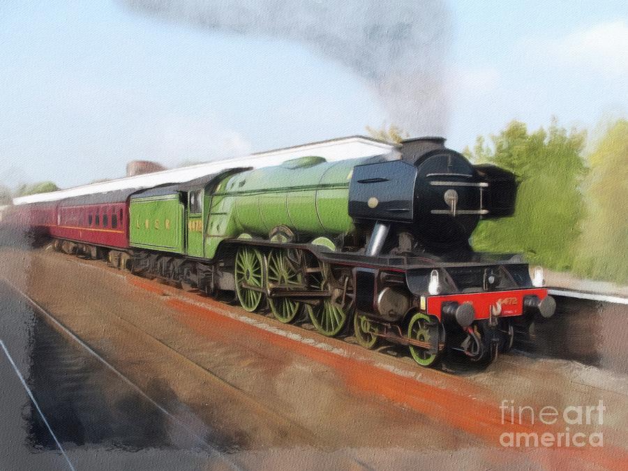 Flying Scotsman, Steam Engine Painting by Esoterica Art Agency