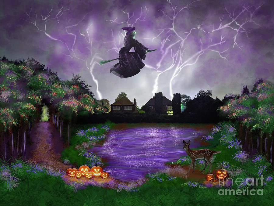 Flying Shocking Witch Digital Art